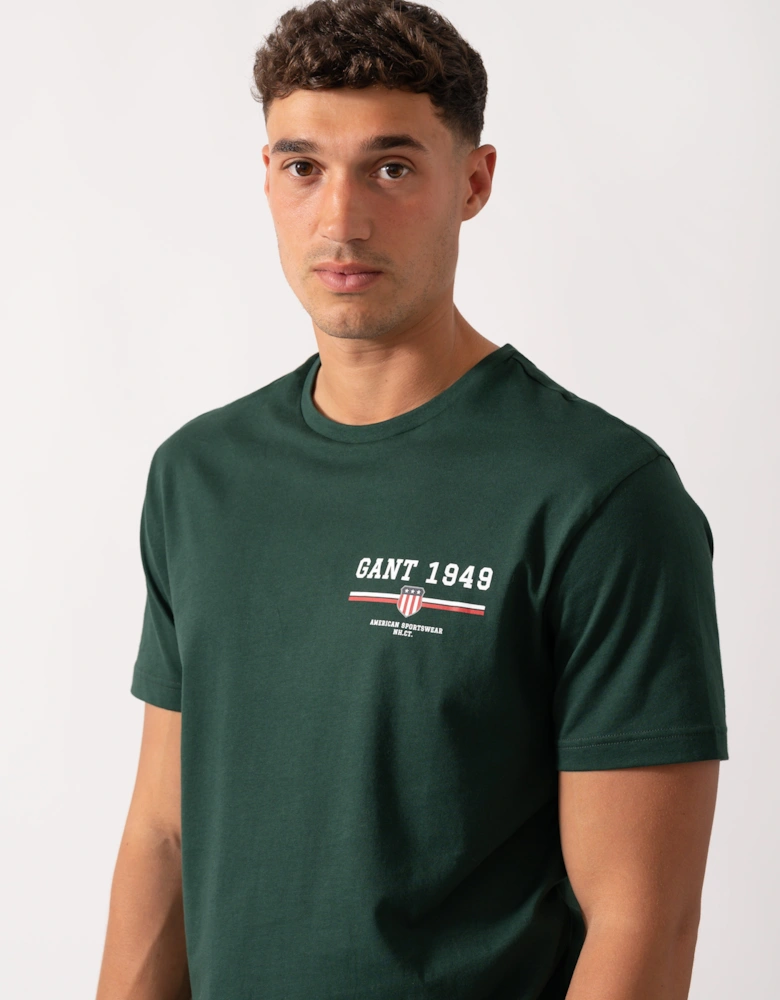 Mens Graphic Short Sleeve T-Shirt - 374 Tartan Green