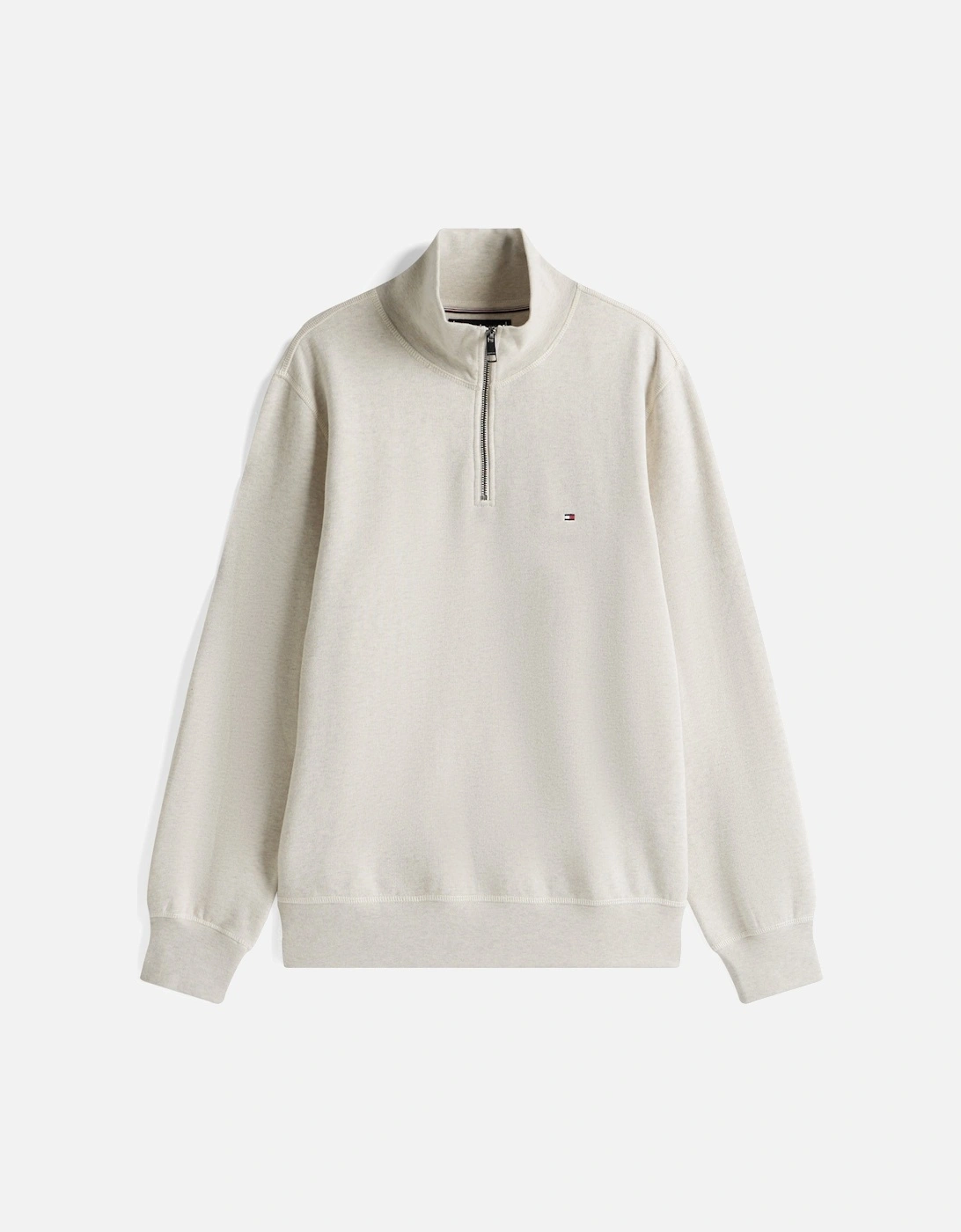 Essential Fleece Mens Half Zip Sweatshirt - Heathered Oatmilk