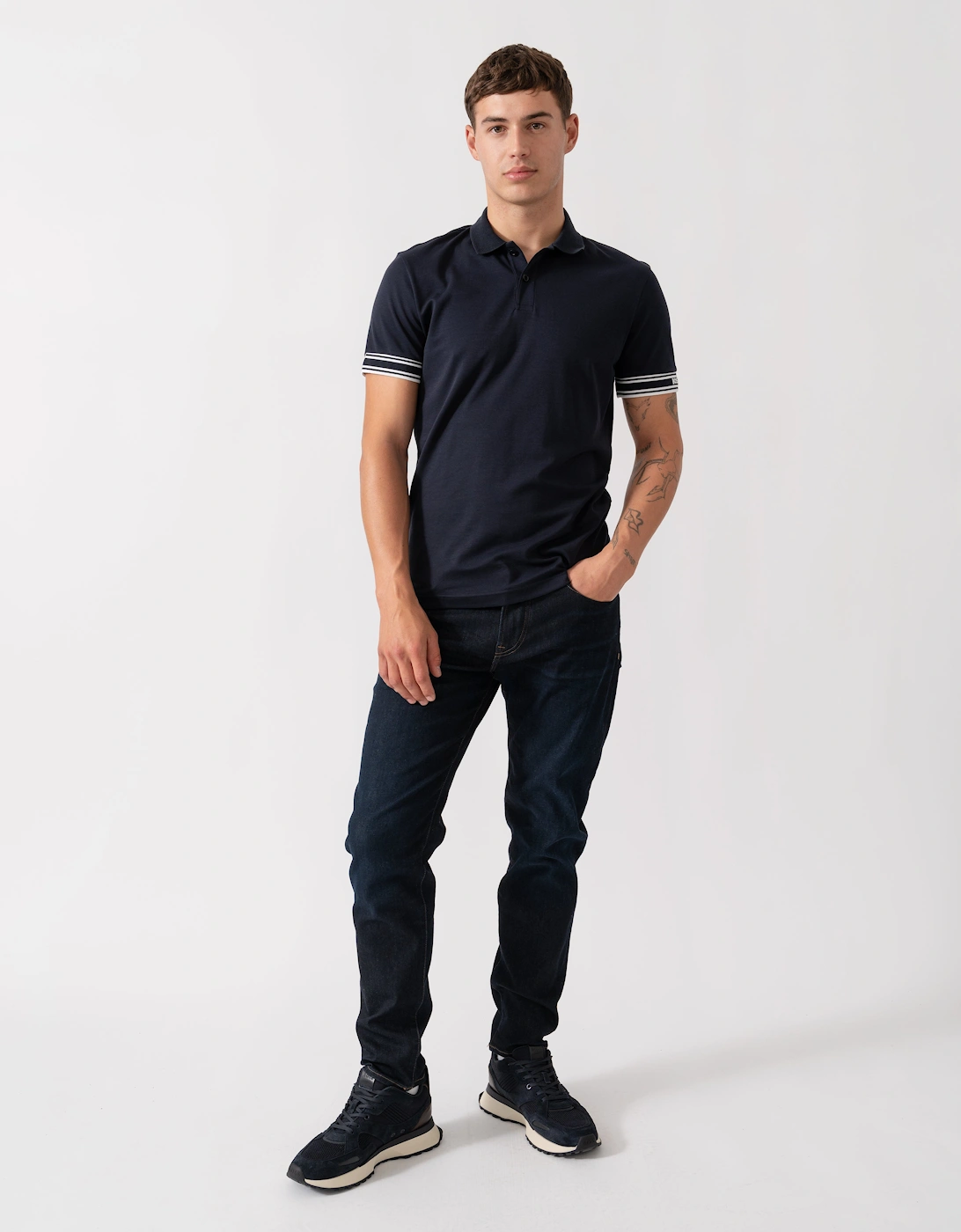 BOSS Orange Maine Regular-Fit Jeans in Blue Soft-Motion Denim  - Dark Blue 402