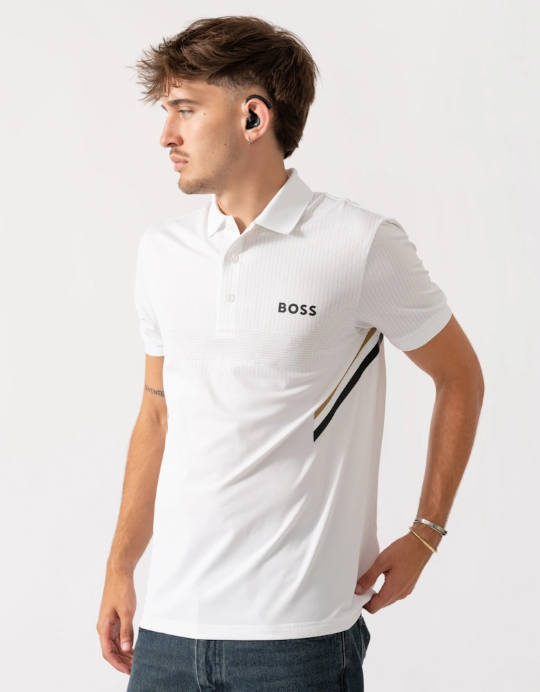 BOSS Green Paule TOC Mens Polo Shirt - White 100