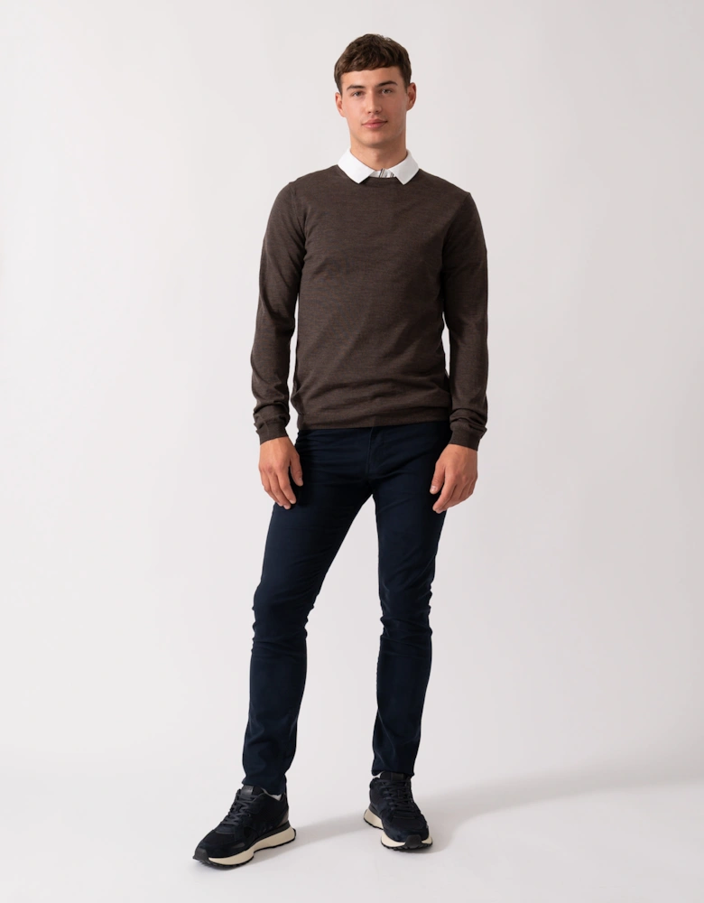 Camber Mens Crew Neck Jumper - Chocolate Marl