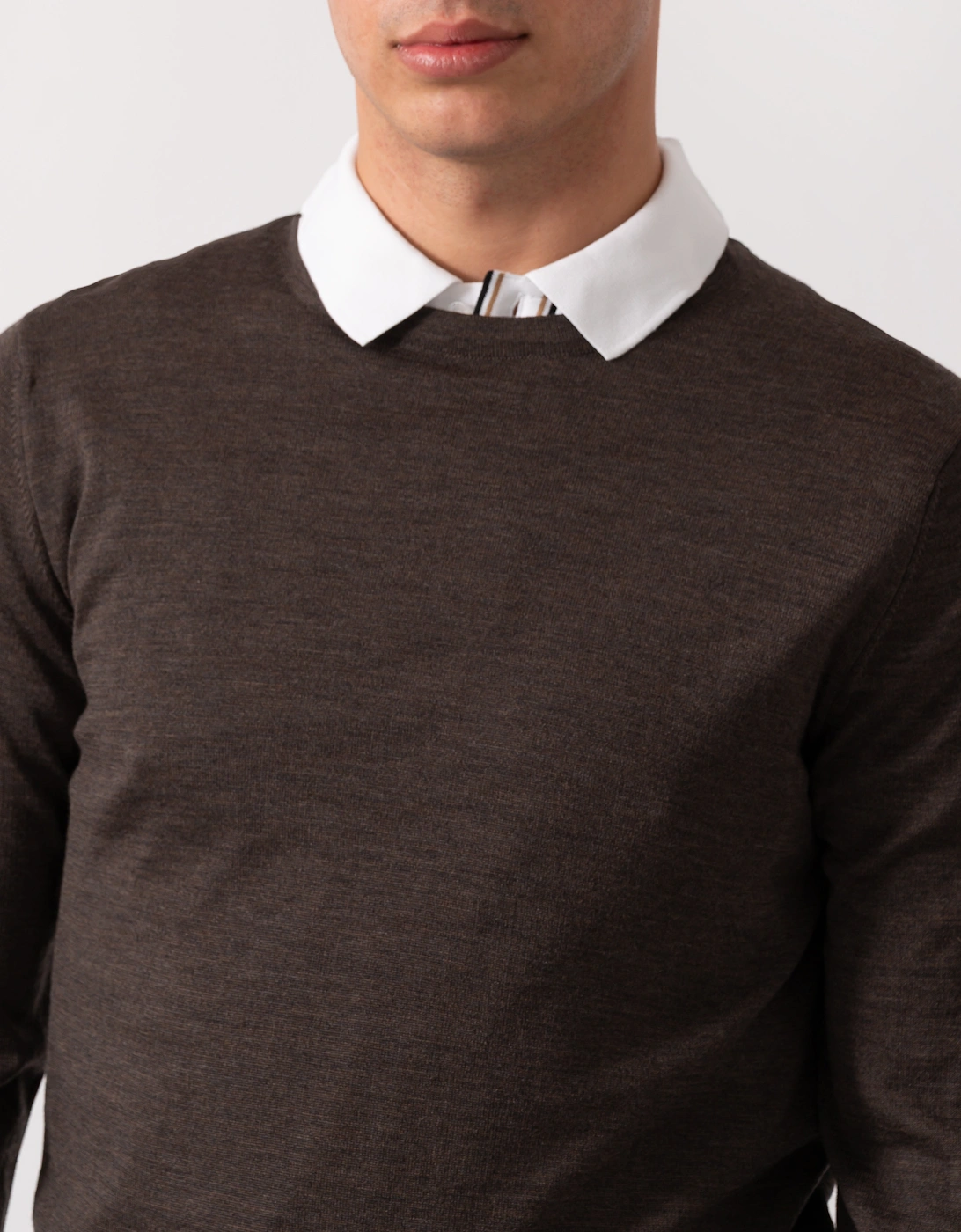Camber Mens Crew Neck Jumper - Chocolate Marl