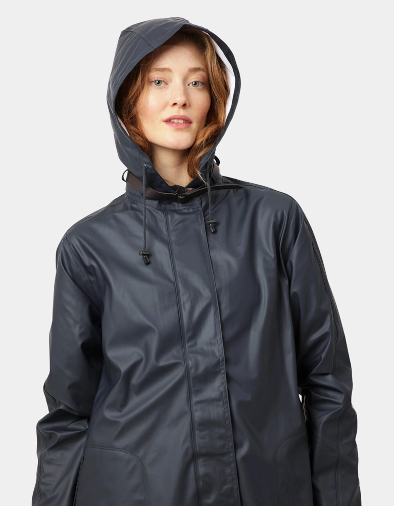 Rain Womens A-Line Rubberised Raincoat - Dark Indigo 660
