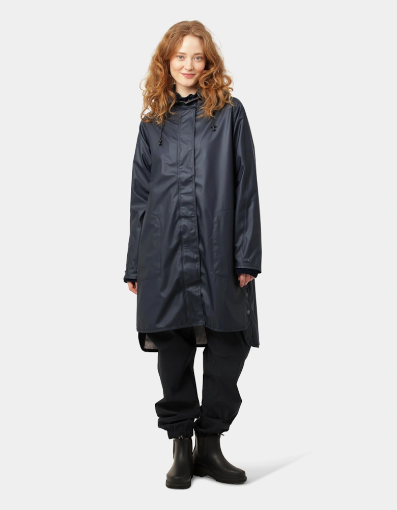 Rain Womens A-Line Rubberised Raincoat - Dark Indigo 660