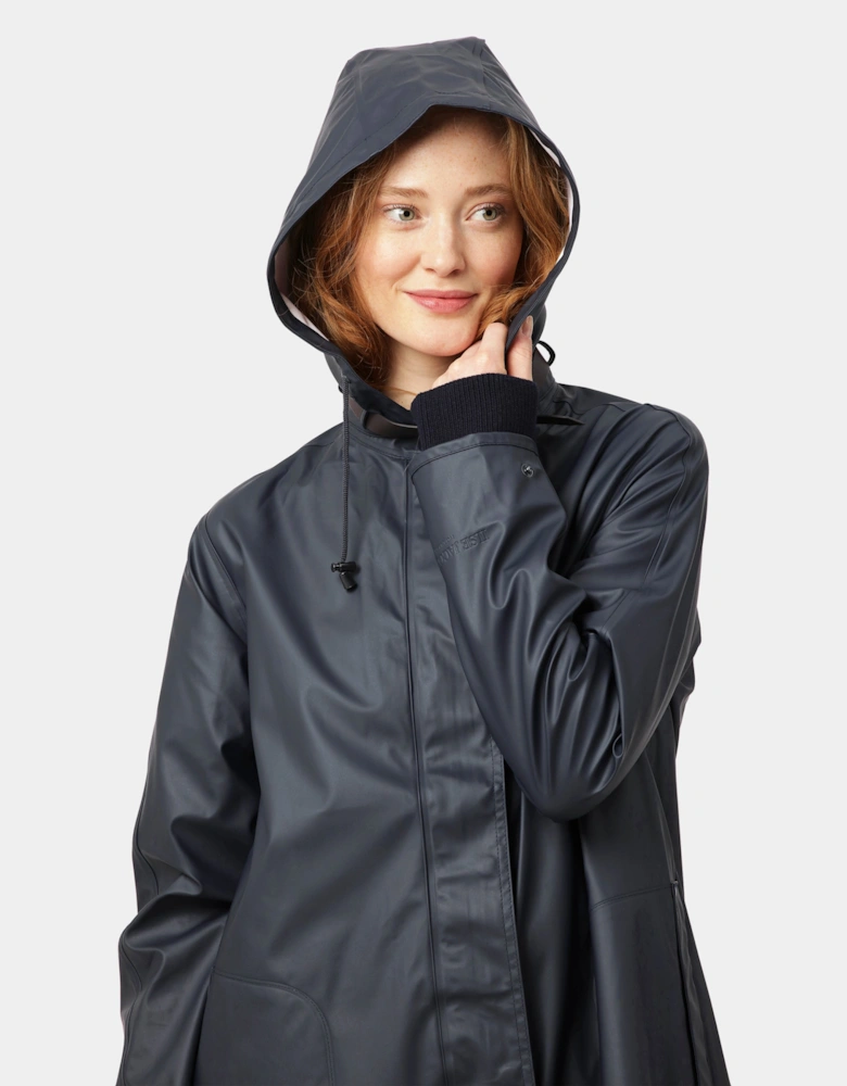 Rain Womens A-Line Rubberised Raincoat - Dark Indigo 660