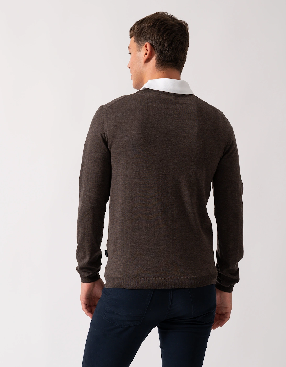 Camber Mens Crew Neck Jumper - Chocolate Marl