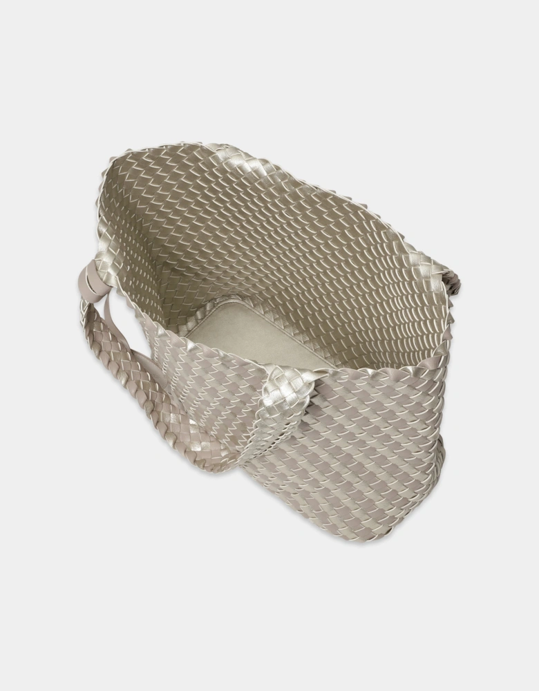 Reversable Dual Colour Womens Braided Shopper - Atmosphere Platin 149780