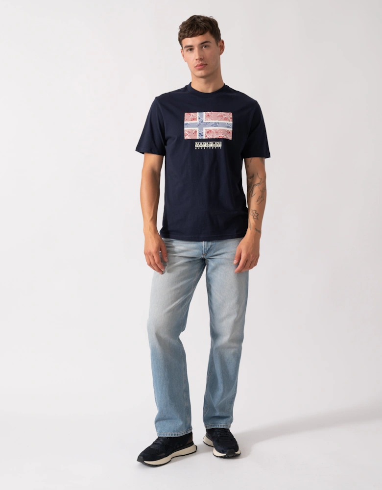 Drapeau Mens Short Sleeve T-Shirt - Blue Marine 176