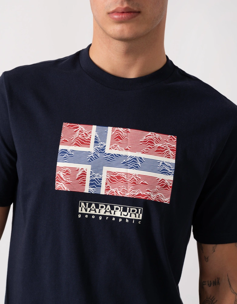 Drapeau Mens Short Sleeve T-Shirt - Blue Marine 176