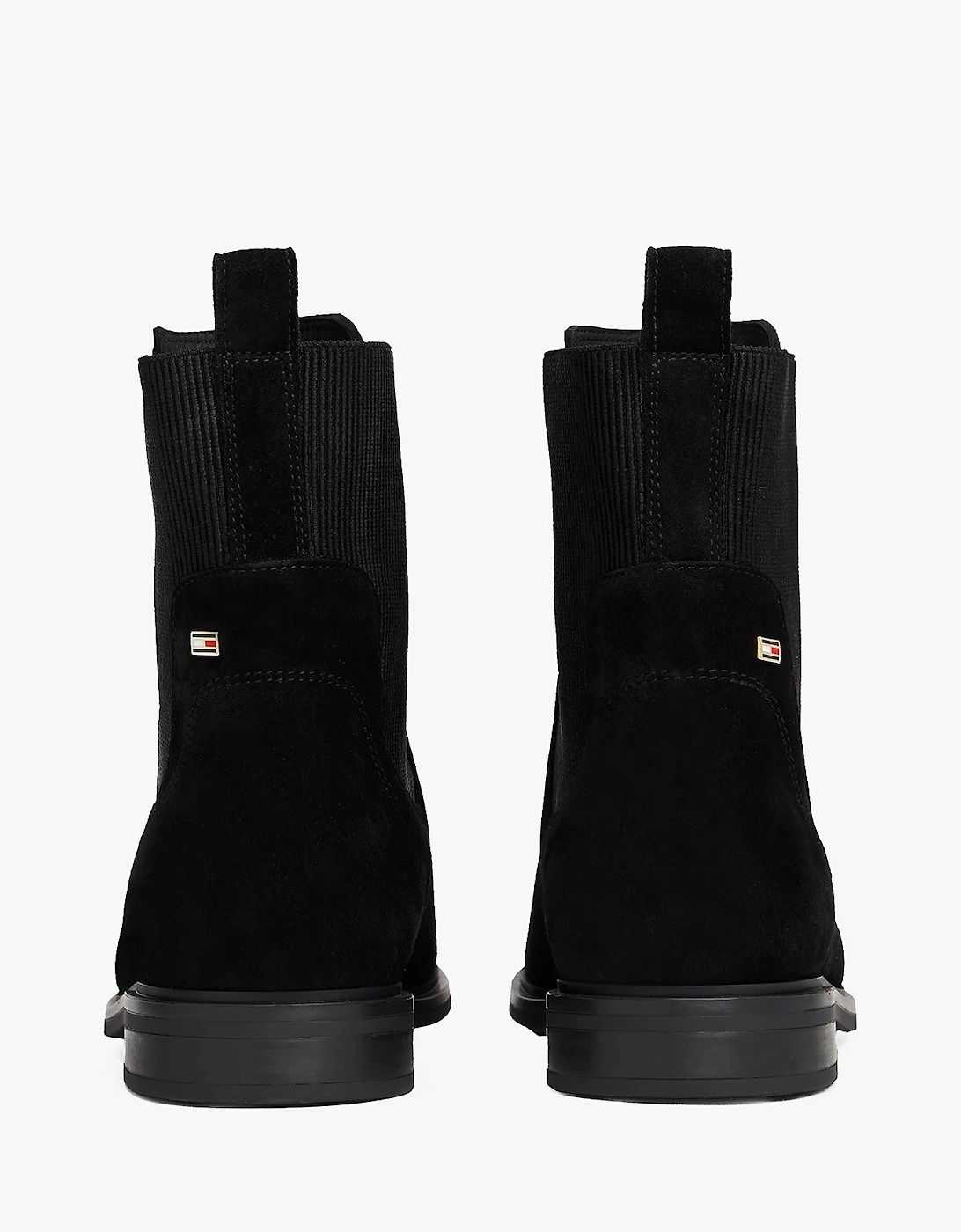 Flag Womens Suede Chelsea Boots - Black