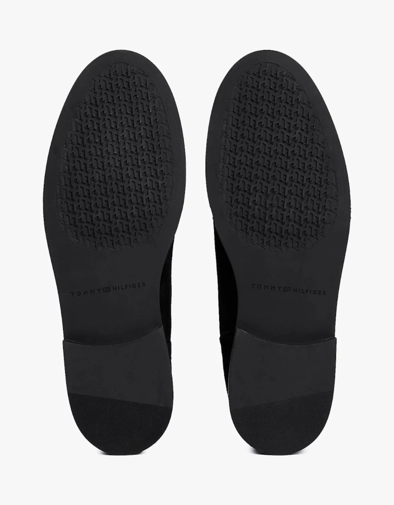 Flag Womens Suede Chelsea Boots - Black