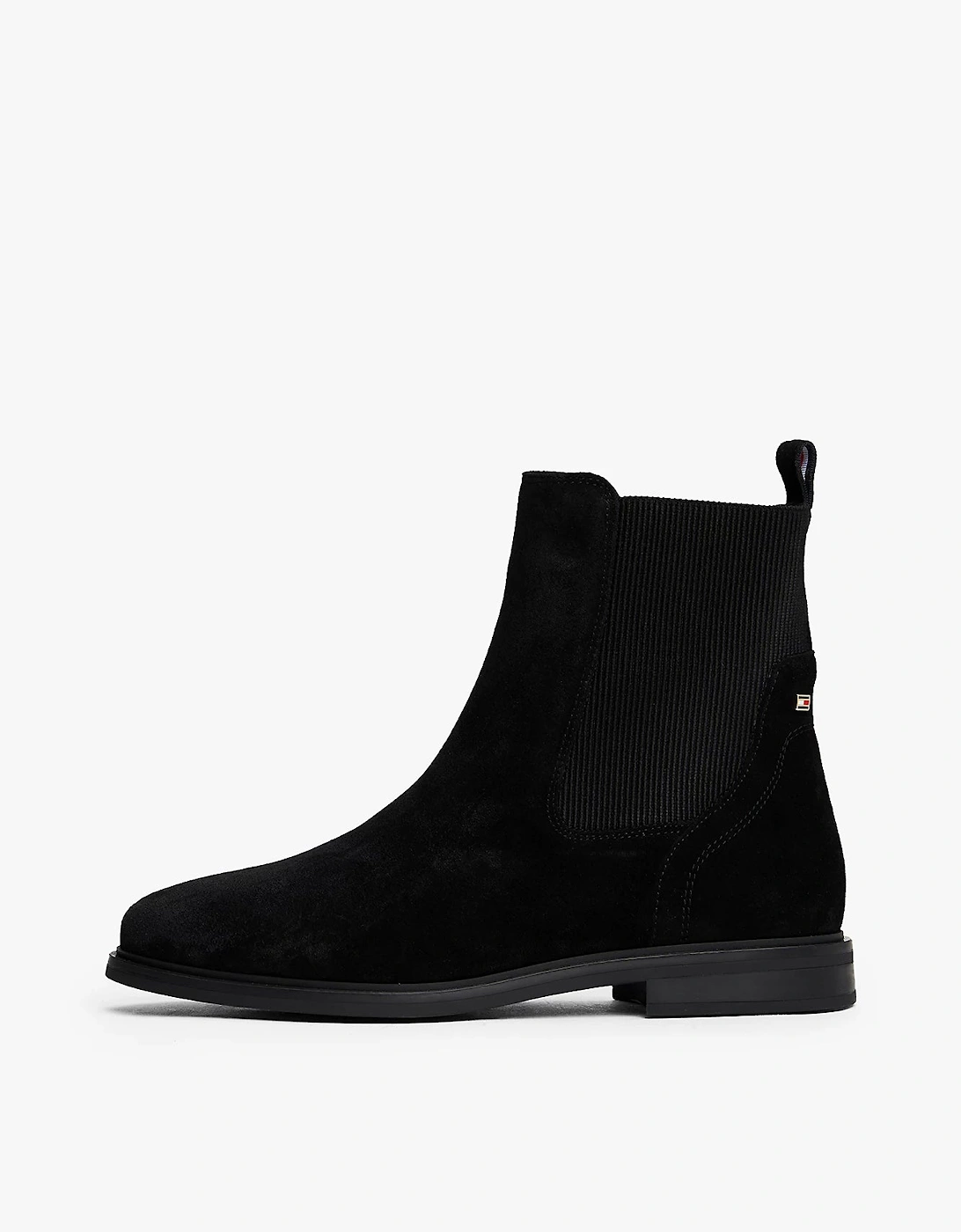 Flag Womens Suede Chelsea Boots - Black
