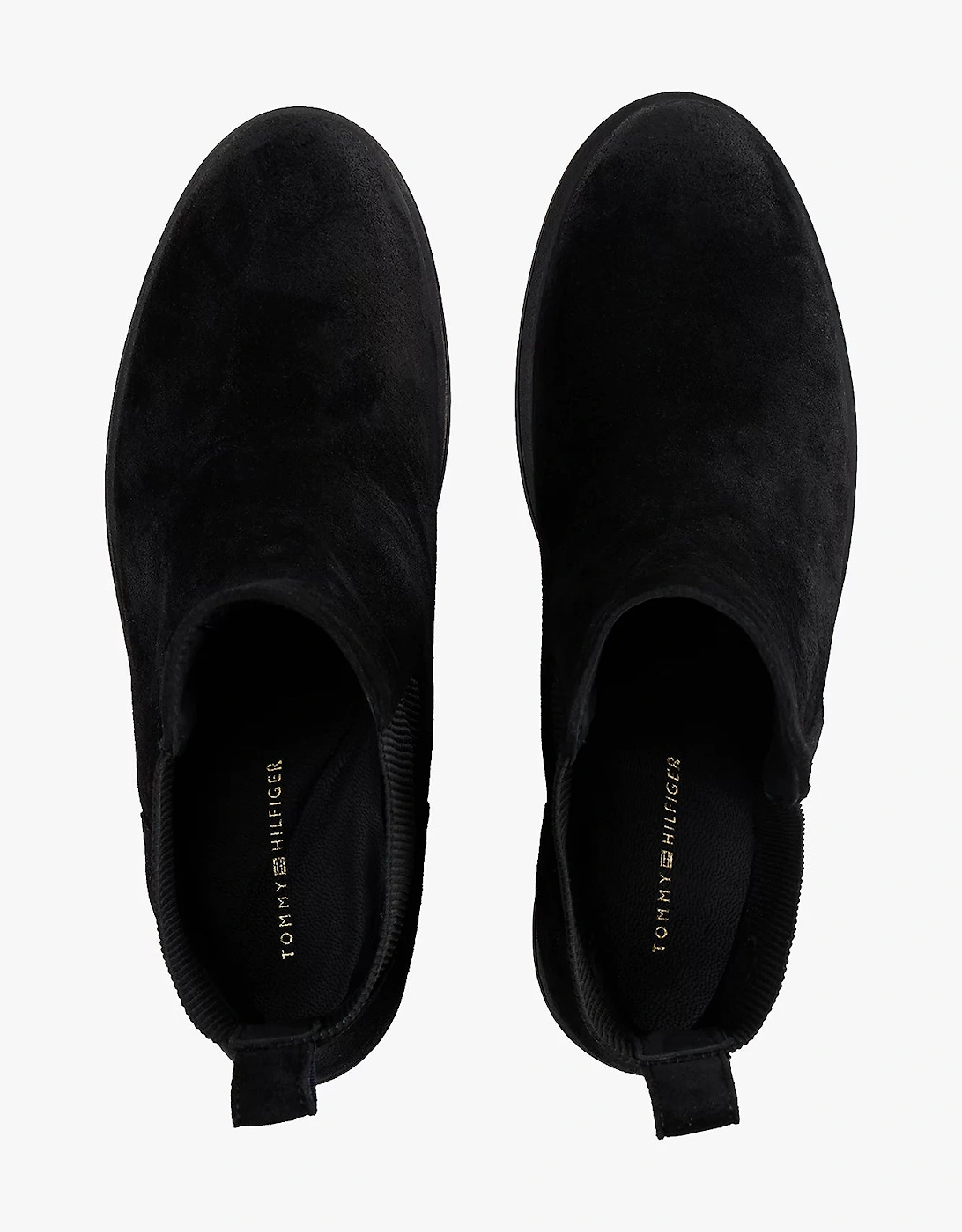Flag Womens Suede Chelsea Boots - Black