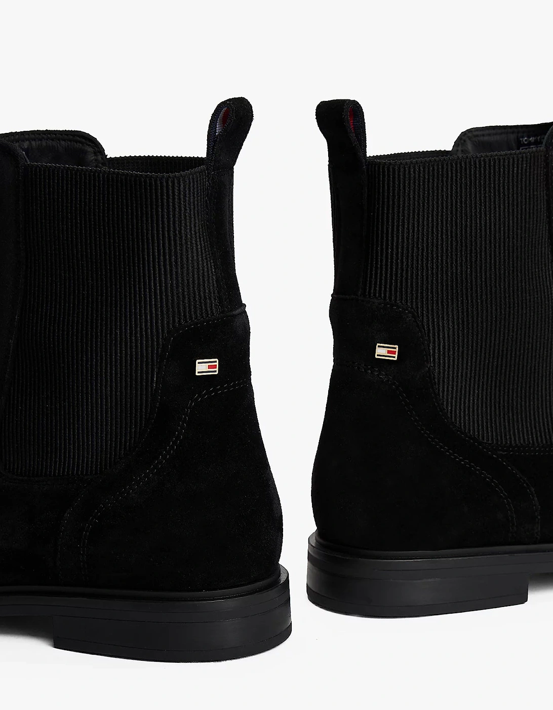 Flag Womens Suede Chelsea Boots - Black
