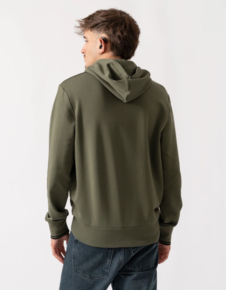 Mens Tipped Hooded Sweatshirt - Laurel Wreath Green/Black Z50