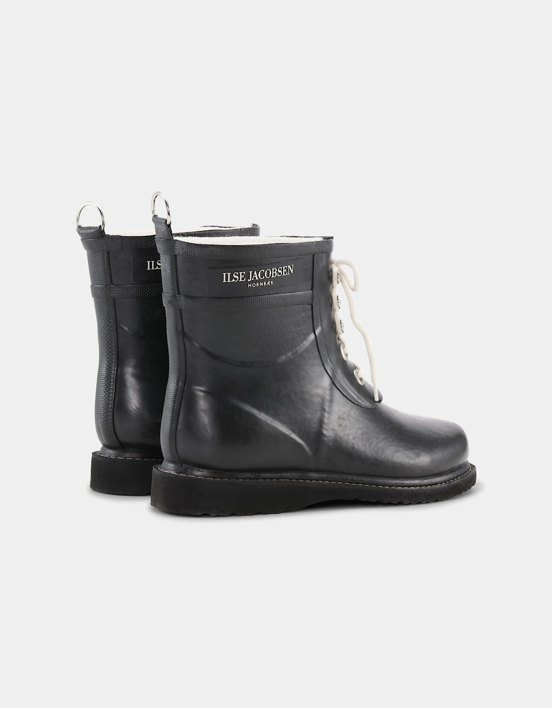 Rub Womens Laced Short Rubber Boots - Black 001