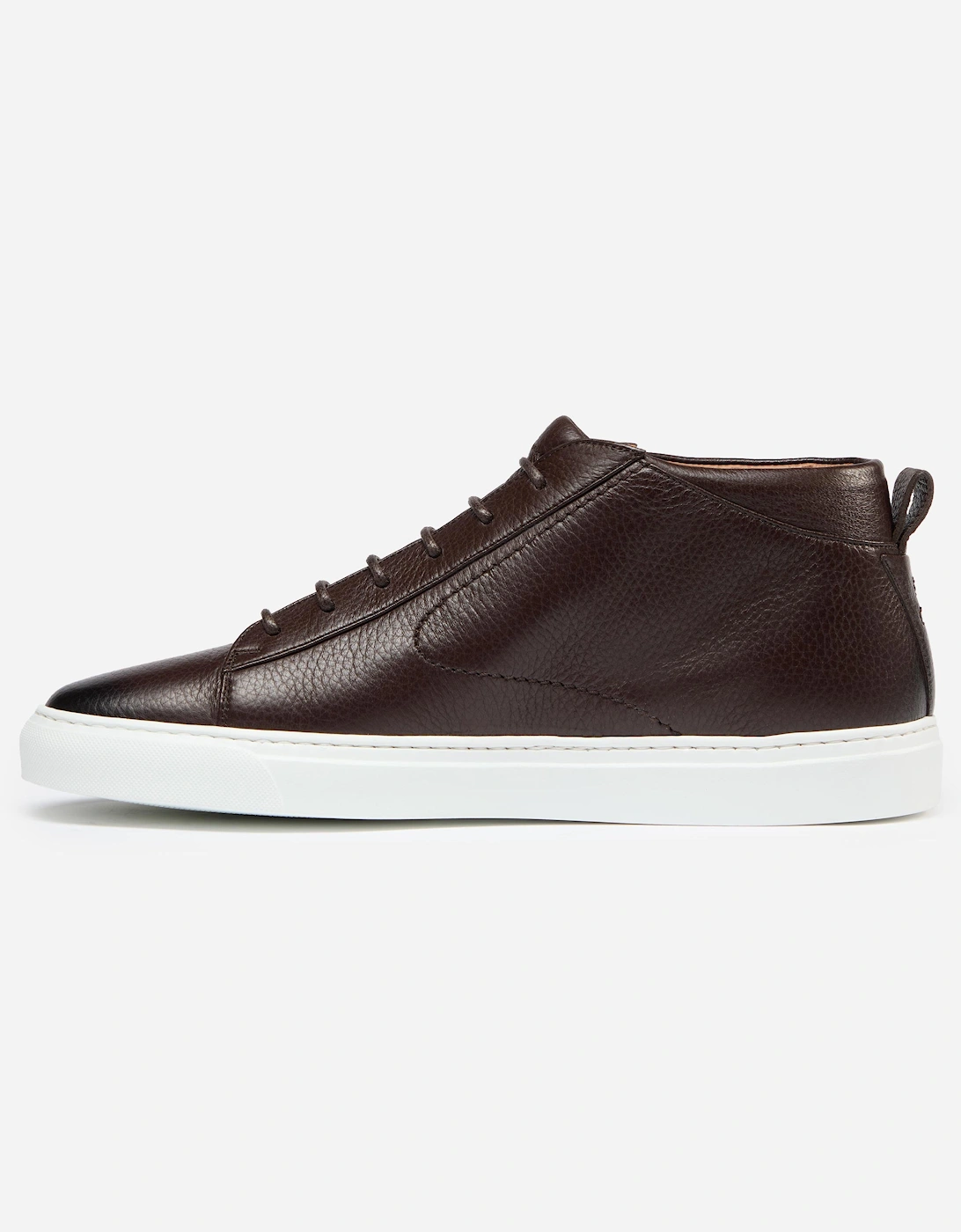 Fermo Mens Mid Cut Deer Leather Trainers - Dark Brown