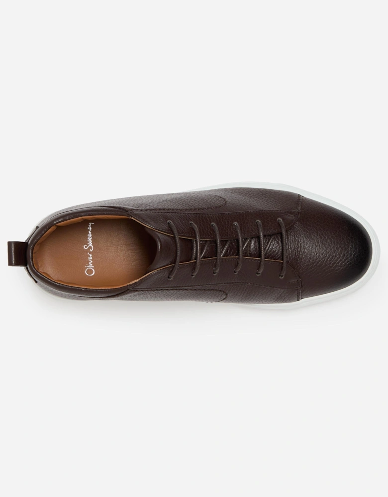 Fermo Mens Mid Cut Deer Leather Trainers - Dark Brown