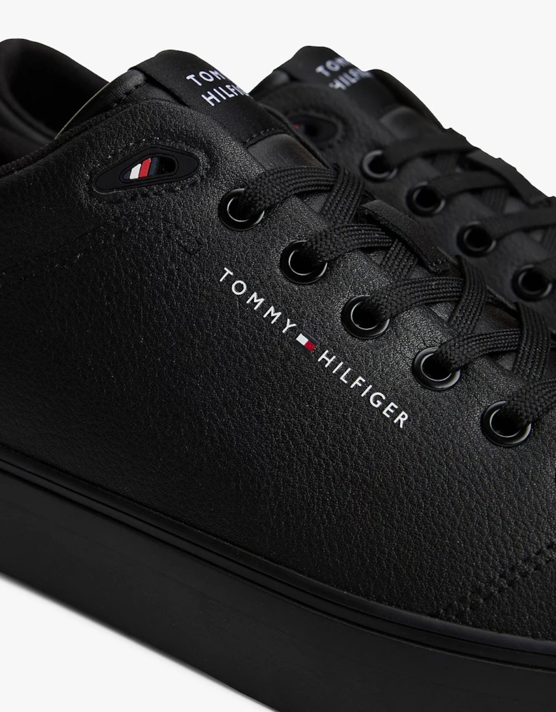 TH Core Low-Top Mens Vulcanised Leather Trainers - Black