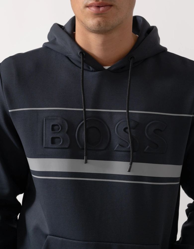 BOSS Green Soody Zone Mens Pullover Hoodie - Dark Blue 402