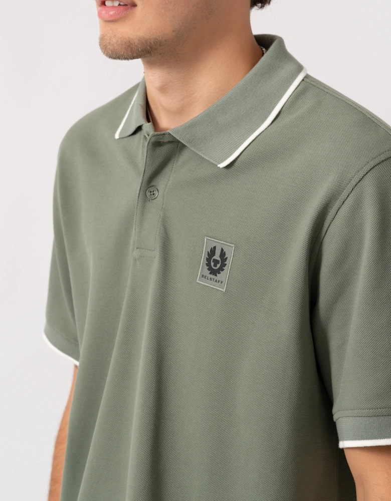 Mens Tipped Polo - Sage Green