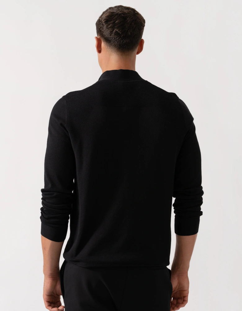 BOSS Green Momentum-Lite Mens 1/4 Zip Jumper - Black 001