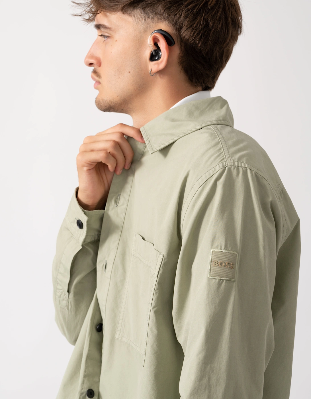 BOSS Orange Locky 2 Mens Overshirt 50543519 - Open Green 370