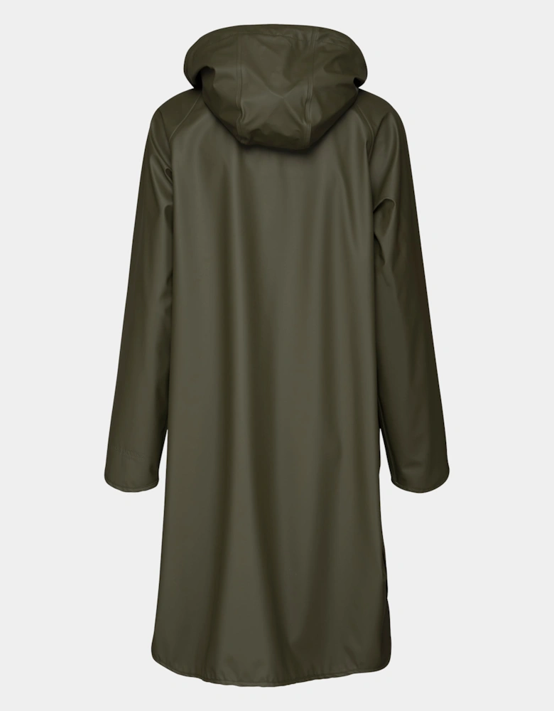 Rain Womens A-Line Rubberised Raincoat - Army 410