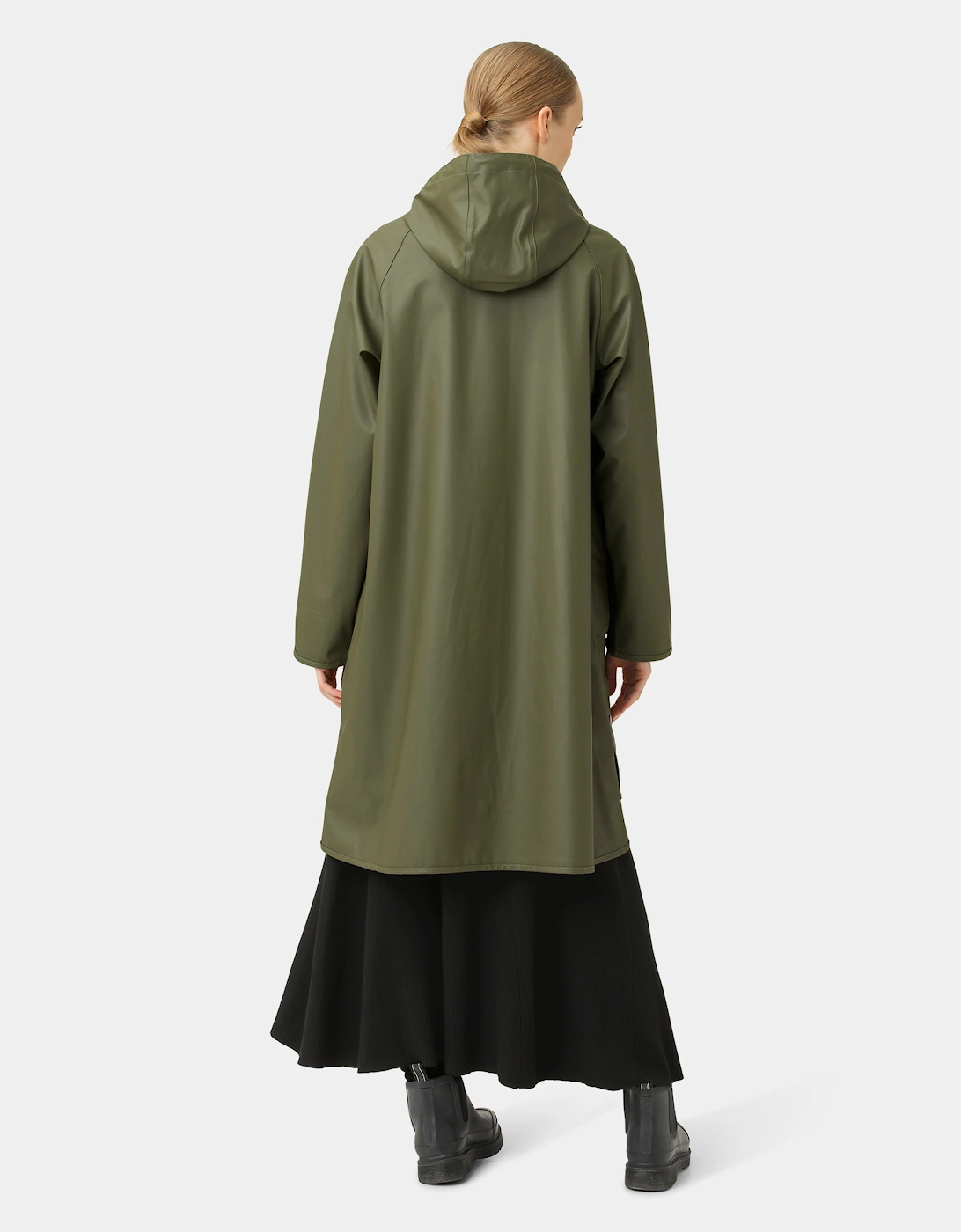 Rain Womens A-Line Rubberised Raincoat - Army 410