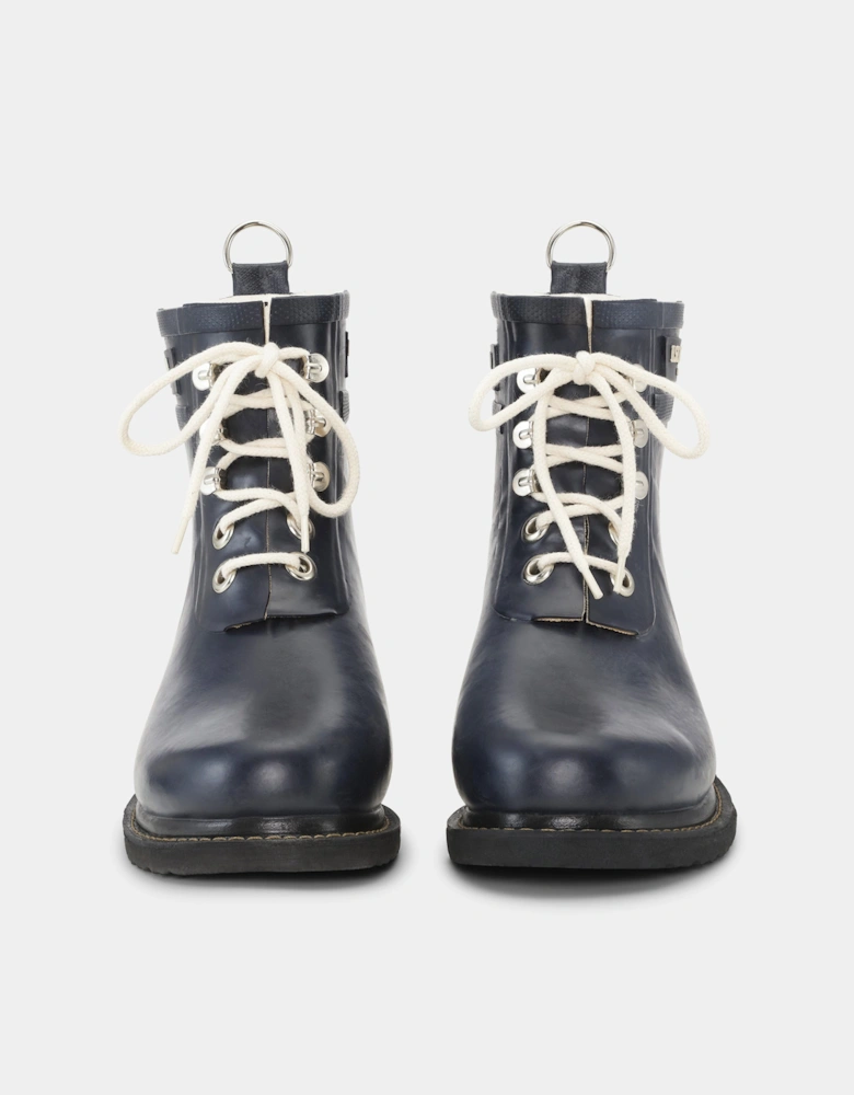 Rub Womens Laced Short Rubber Boots - Dark Indigo 660