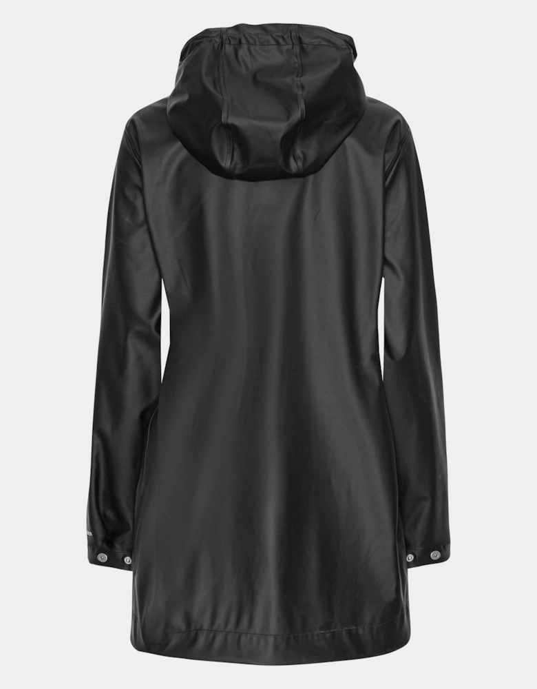 Rain Womens Short Rubberised Raincoat - Black Beauty 002
