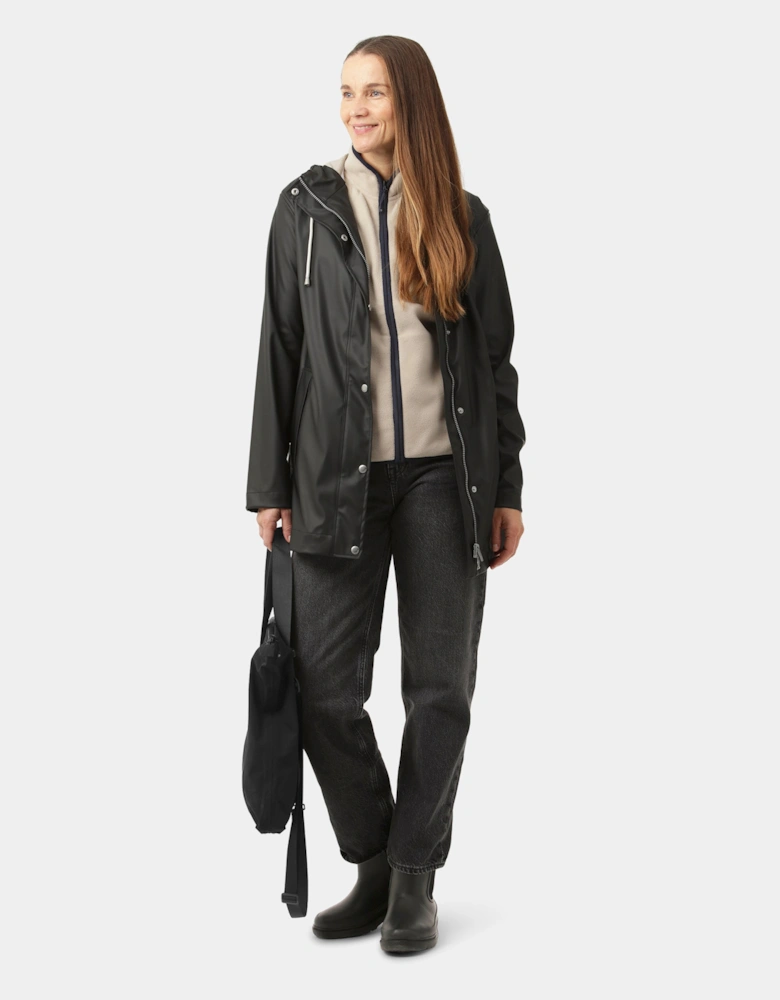 Rain Womens Short Rubberised Raincoat - Black Beauty 002