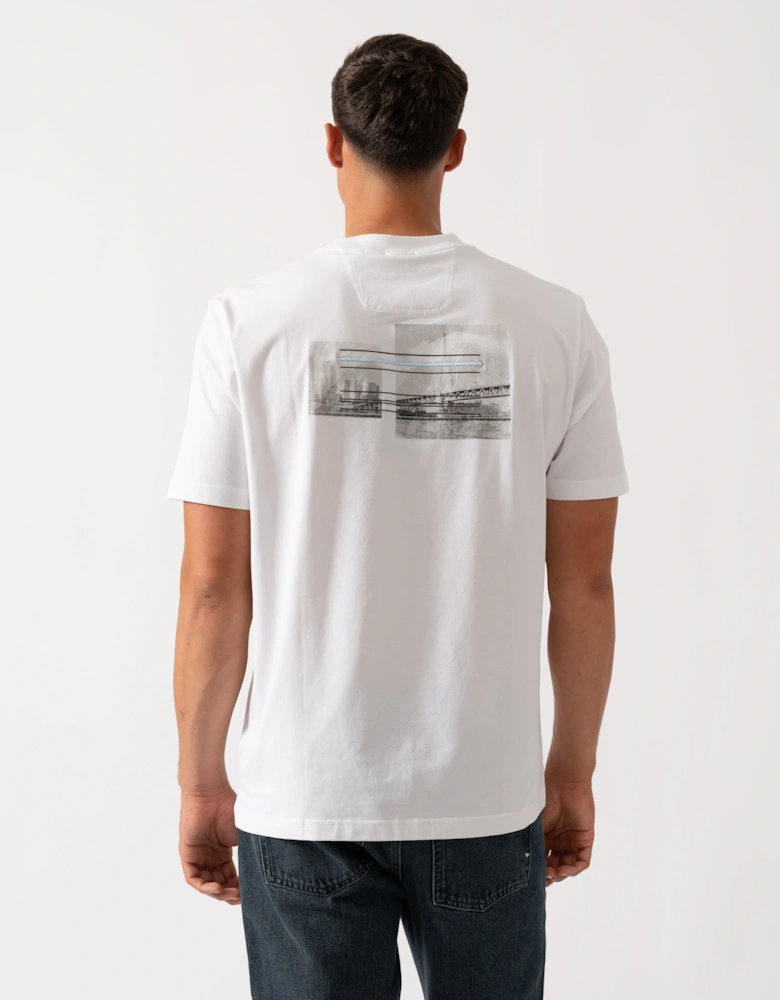 BOSS Green Tee Photoprint Mens T-Shirt - White 100