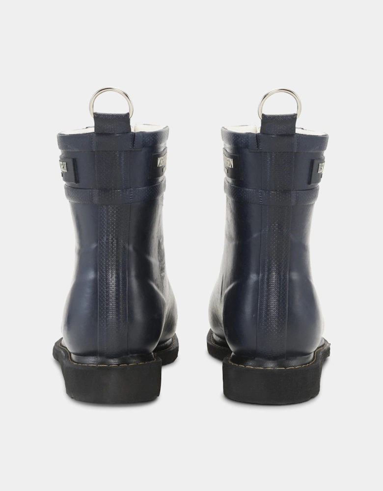Rub Womens Laced Short Rubber Boots - Dark Indigo 660