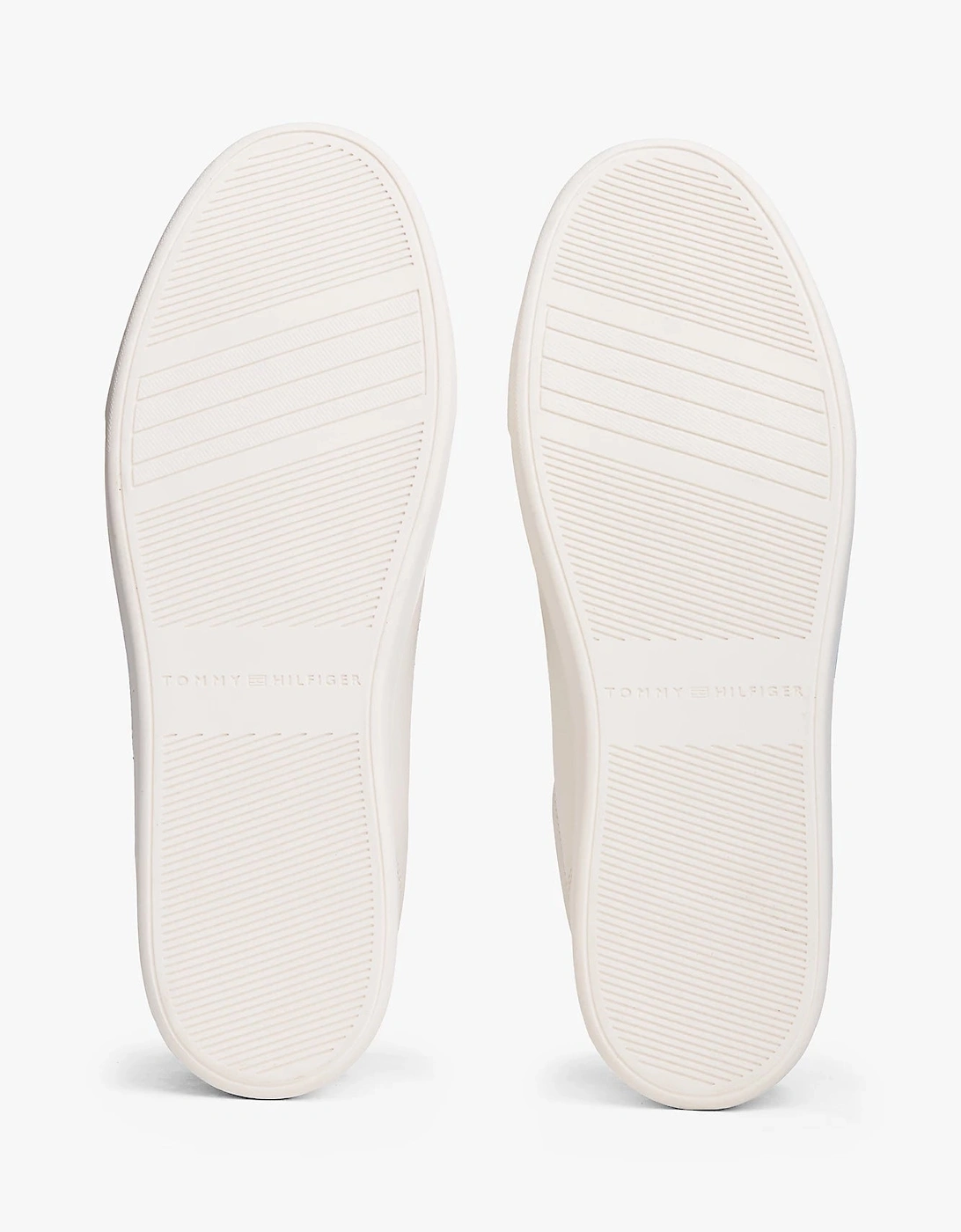 Elevated Womens Leather Court Trainers - Ancient White