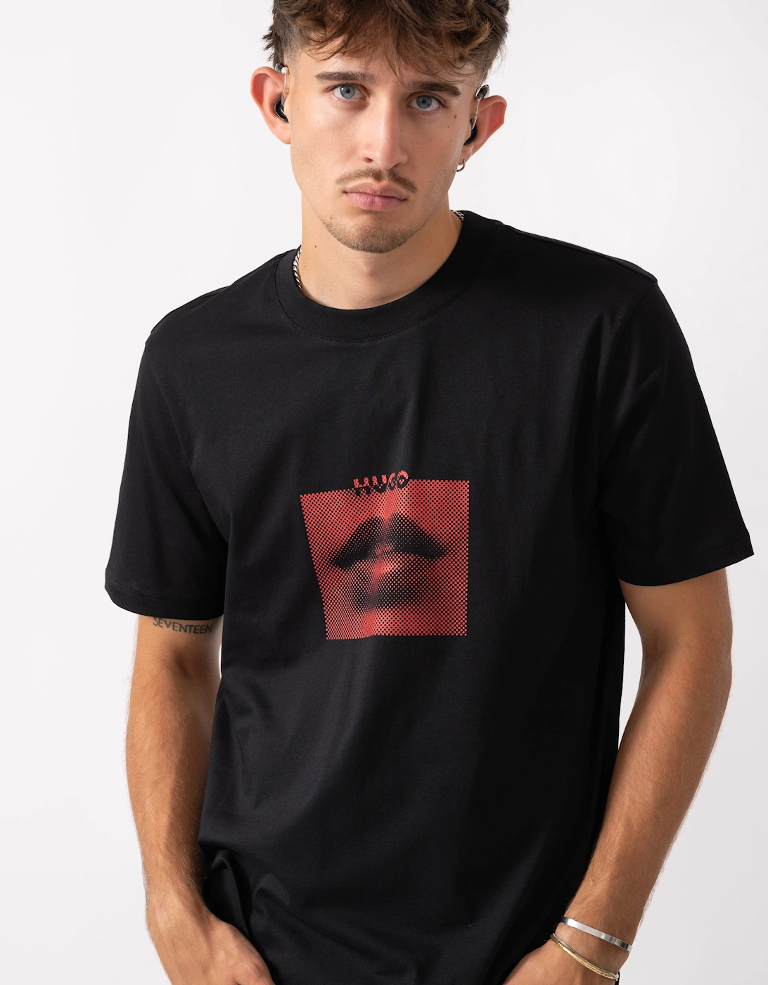 HUGO Deterni Mens Graphic Print T-Shirt - Black 001
