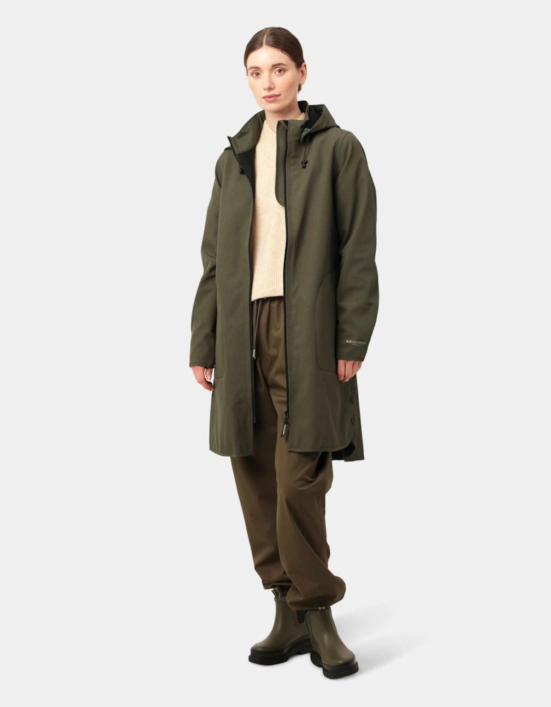 Rain Womens A-Line Softshell Raincoat - Army 410