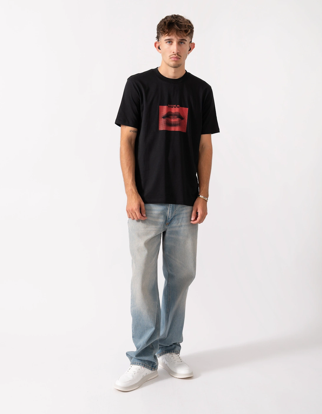 HUGO Deterni Mens Graphic Print T-Shirt - Black 001