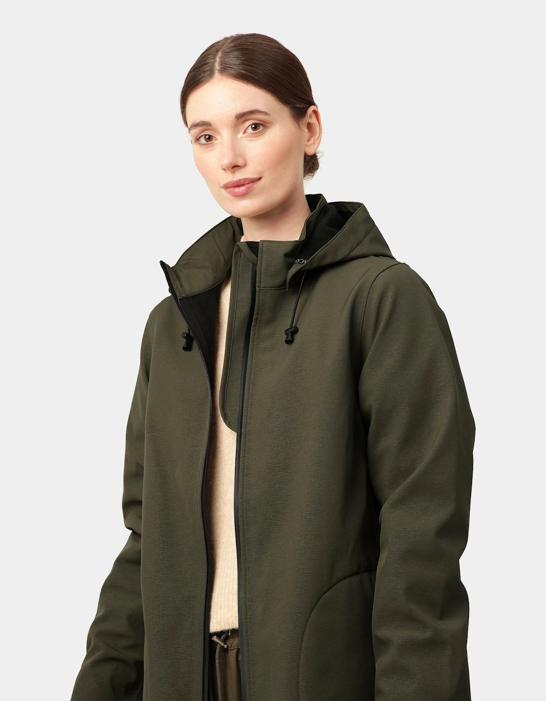 Rain Womens A-Line Softshell Raincoat - Army 410