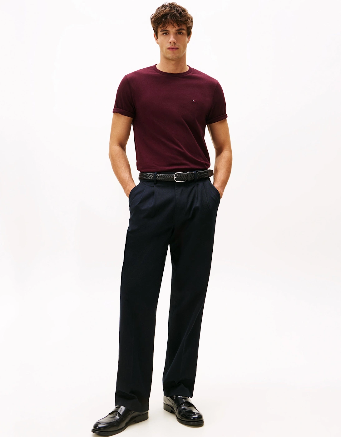 Essential Seasonal Regular Fit Solid Mens T-Shirt - Deep Burgundy
