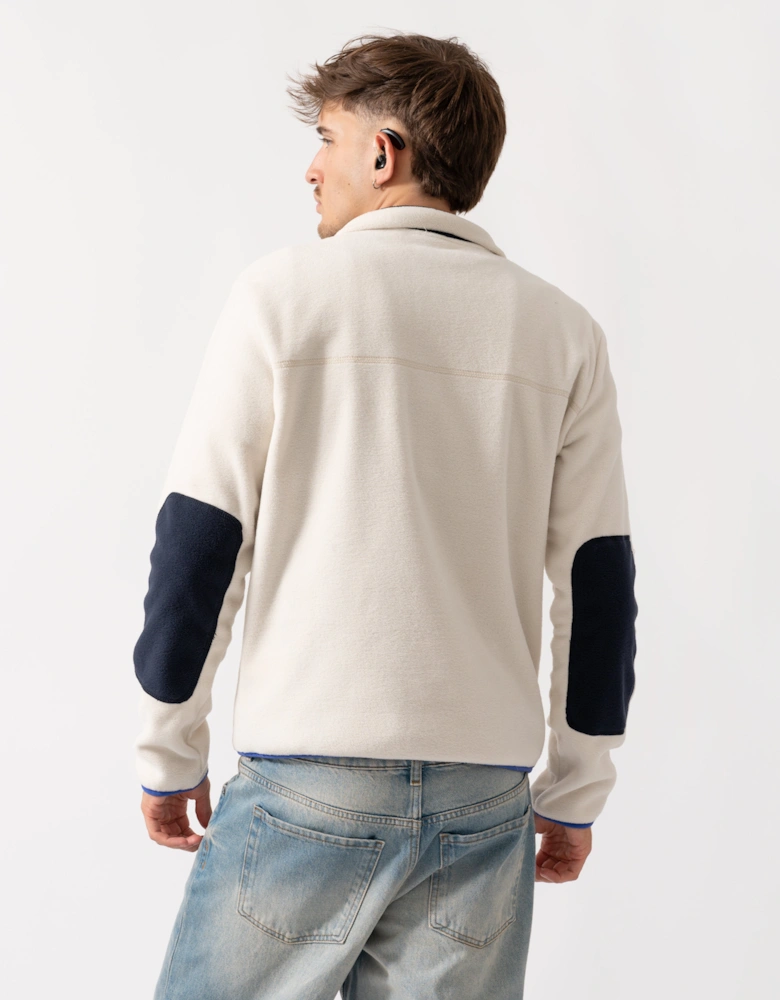 Dergana Mens Half Zip Sweatshirt - Beige Dimity N1J