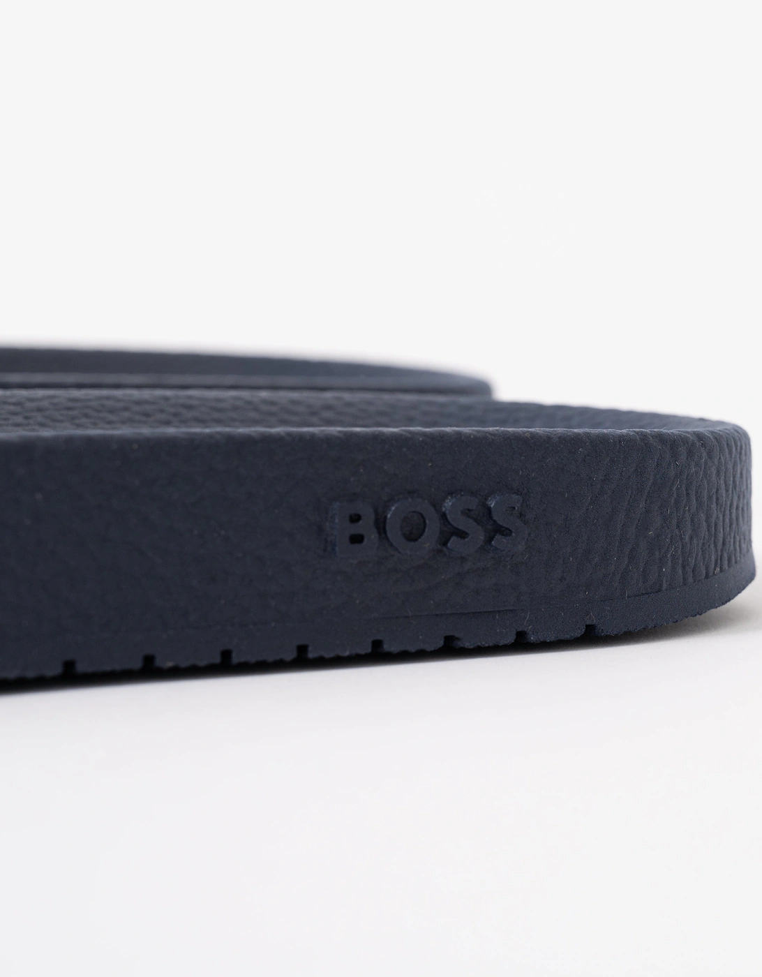 BOSS Orange Aryeh Mens Italian-Made Slides With Large Logo Detail - Navy 410