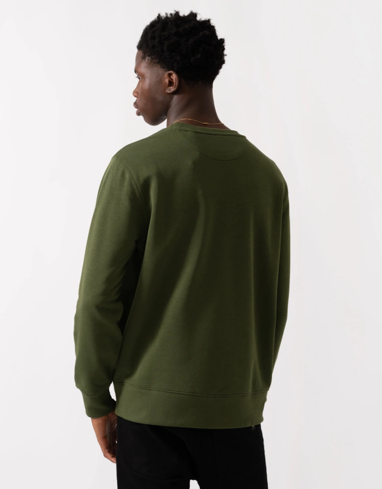 Mens Regular Fit Shield Logo Crew Neck Sweatshirt - 360 Country Green