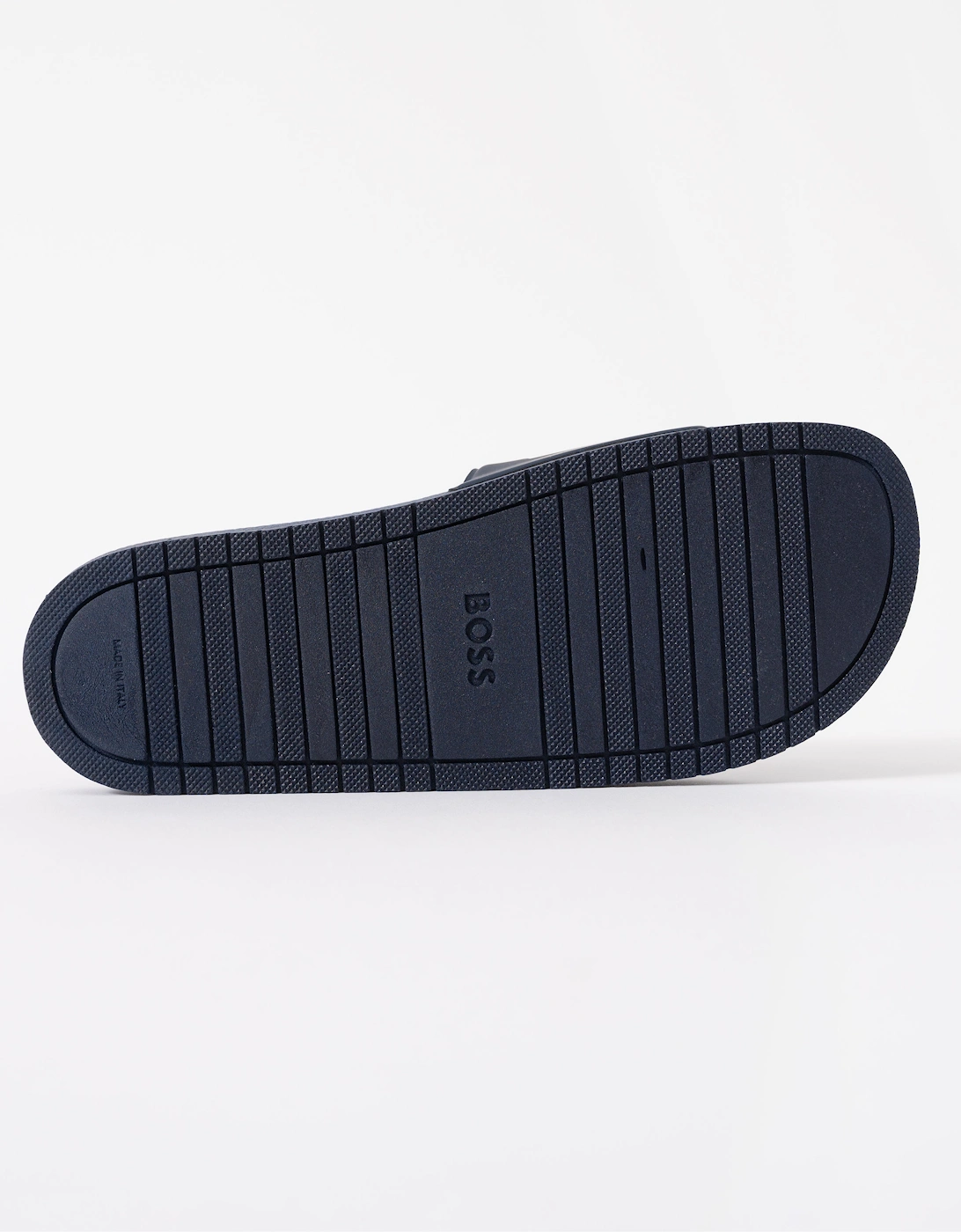 BOSS Orange Aryeh Mens Italian-Made Slides With Large Logo Detail - Navy 410
