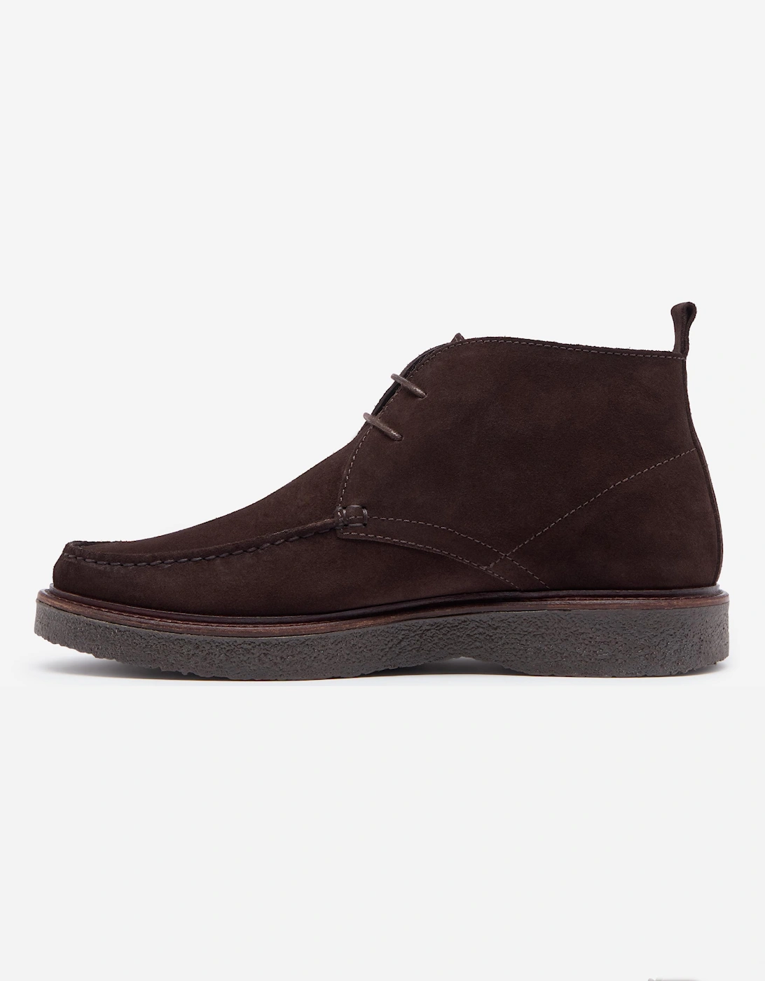 Xixona Mens Calf Suede Moccasin Boots - Chocolate