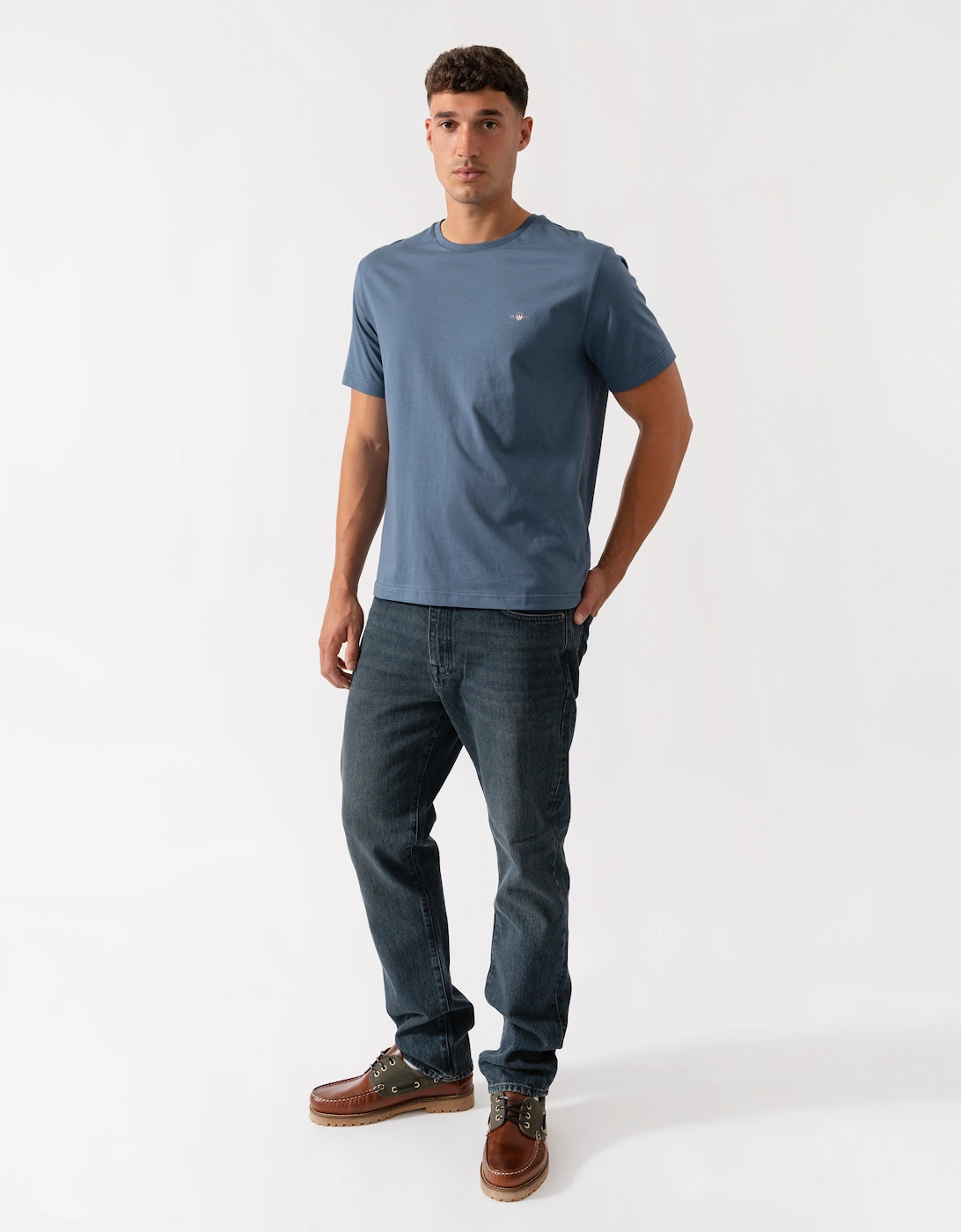 Mens Printed Archive Shield T-Shirt - 472 Naval Blue