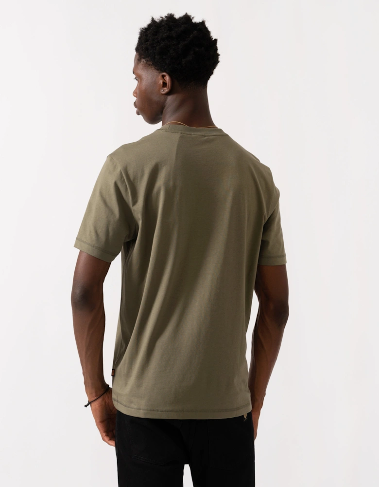 BOSS Orange Te Container Mens Graphic Print T-Shirt - Open Green 342