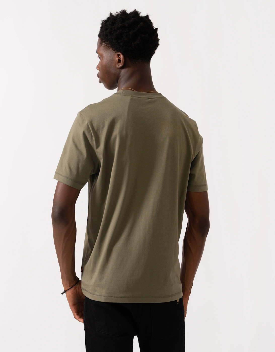 BOSS Orange Te Container Mens Graphic Print T-Shirt - Open Green 342