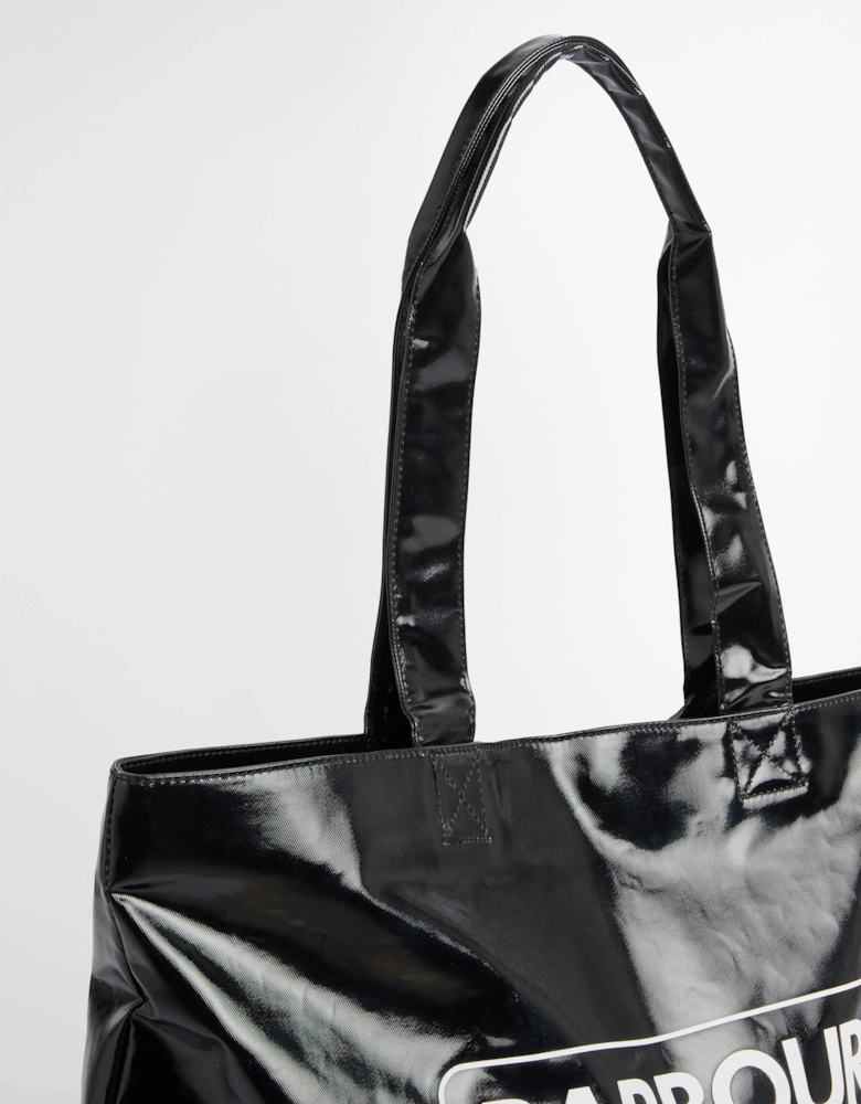 Womens High Shine Tote Bag - Black