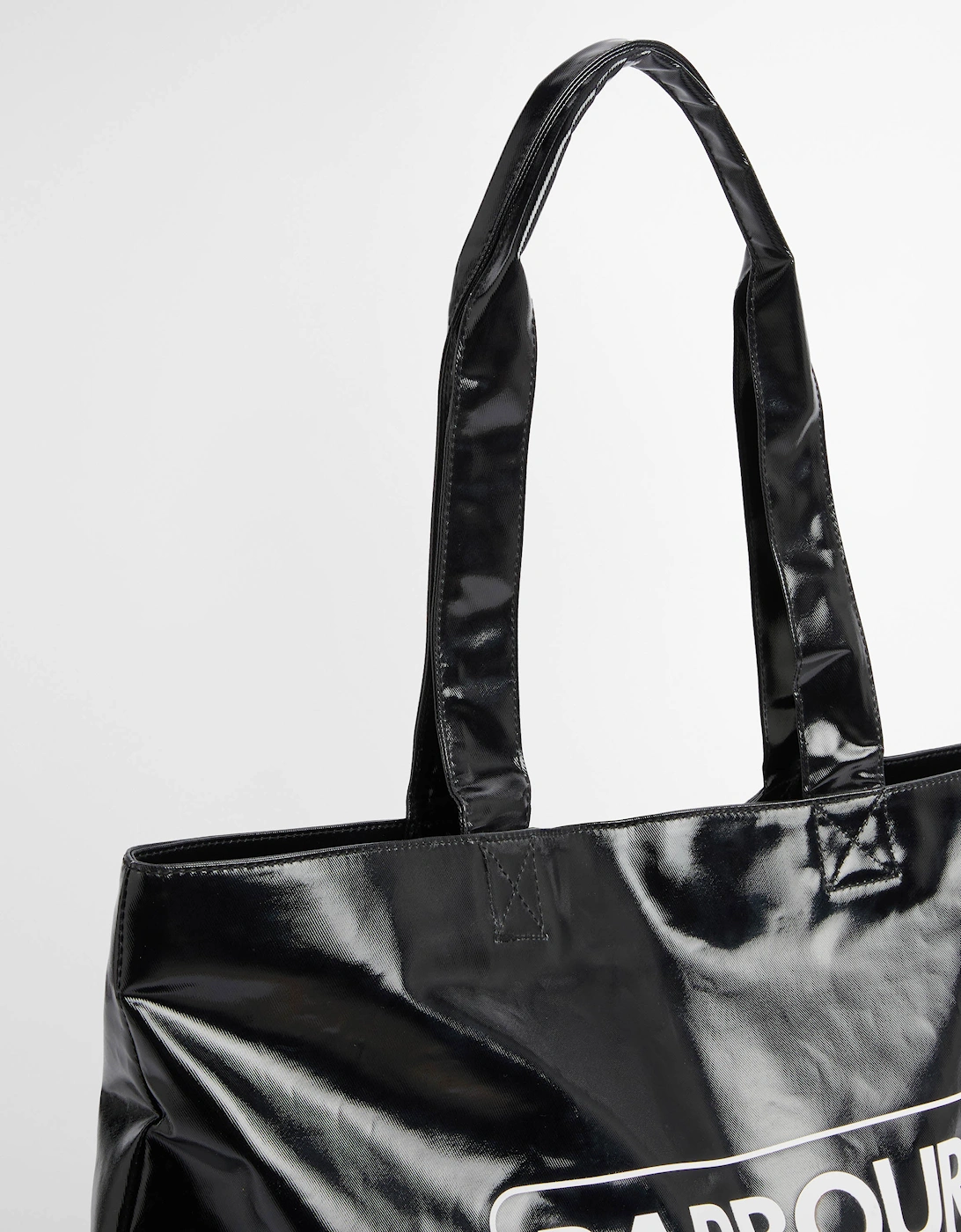 Womens High Shine Tote Bag - Black